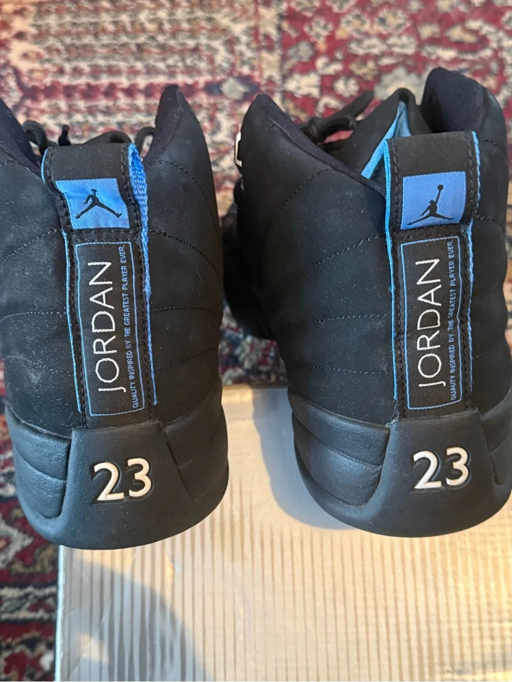 Jordan 12 Retro Nubuck - Men's Black High-Top Sneakers with Silver Accents